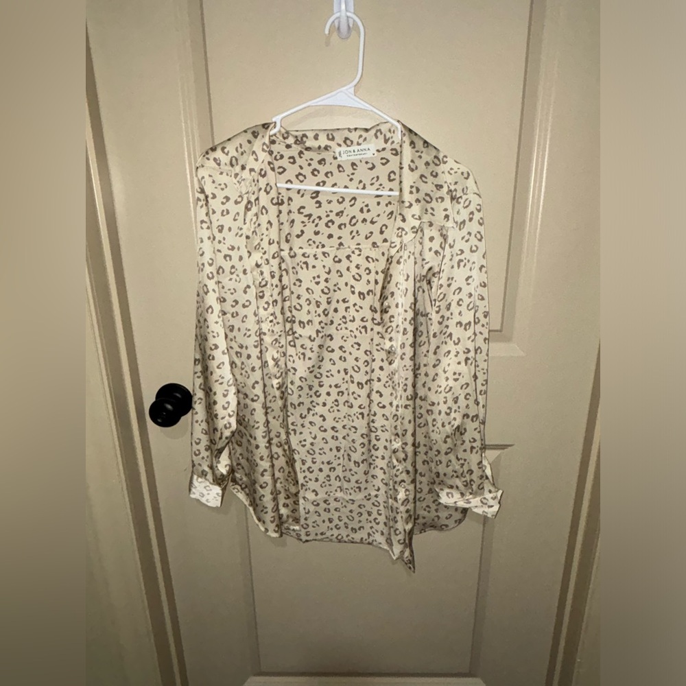 Business casual leopard print button down